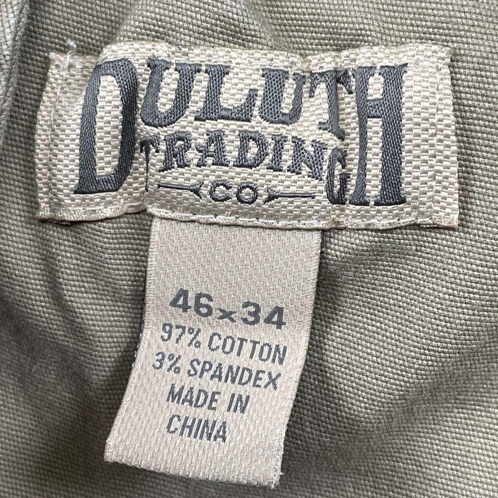 Duluth Trading Co Cargo Pants Mens 46x34 Tan Flex Fire Hose Work Utility Cotton - Picture 3 of 9